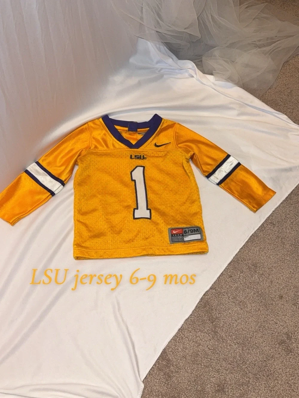 Nike LSU Baby Jersey - Size 6-9 mos.